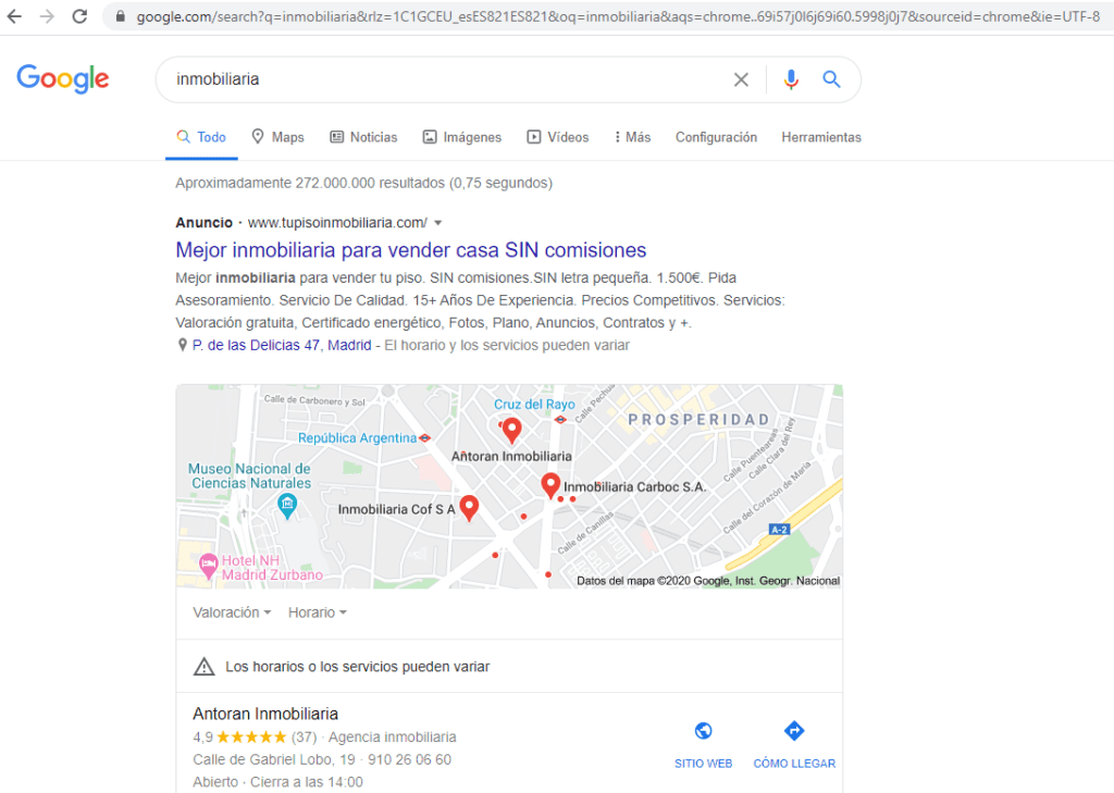 webs inmobiliarias diseños seo publicidad google