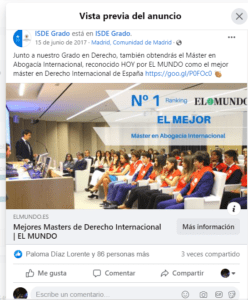 Ejemplos anuncios de nuestros clientes en Facebook